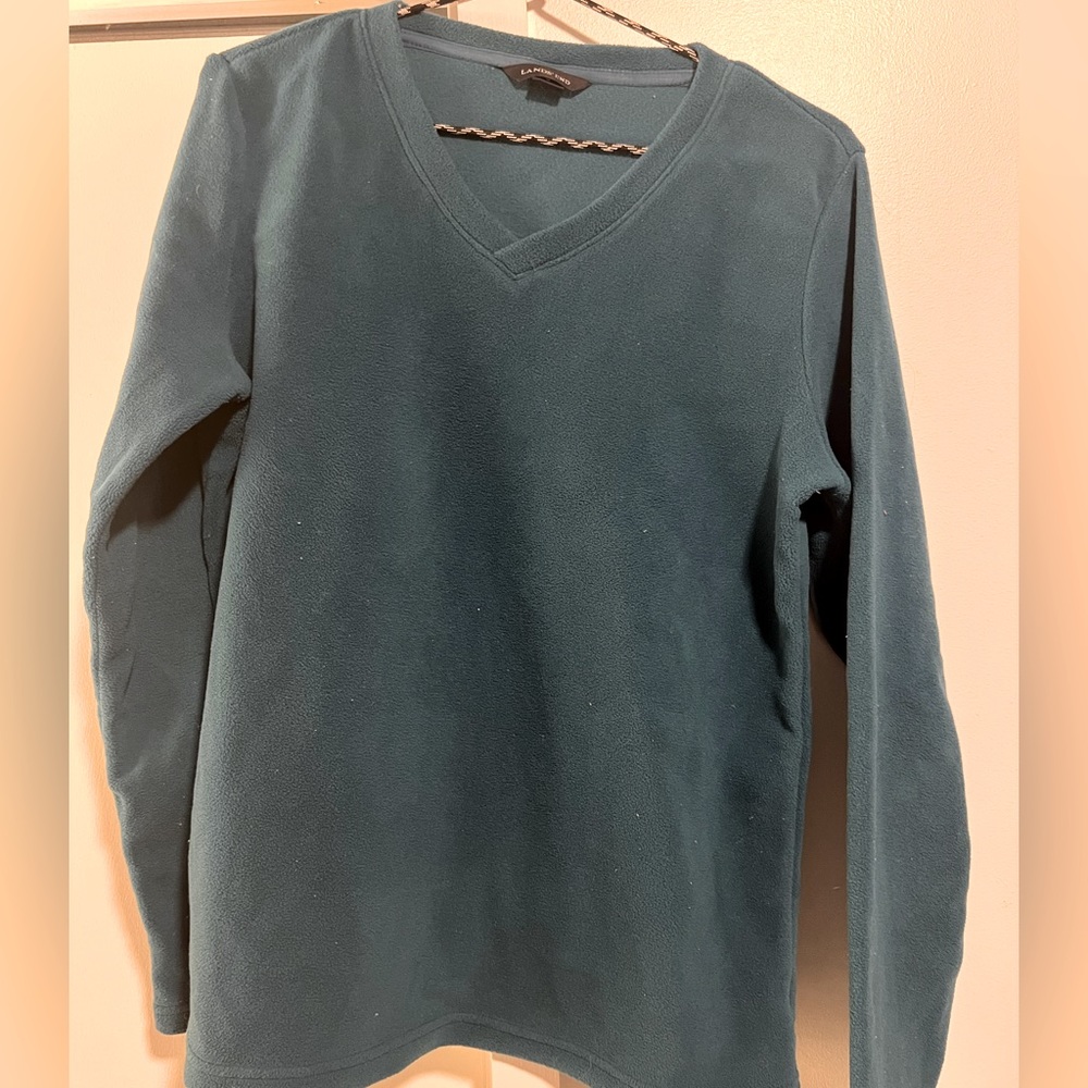 Like new Lands End V Neck Fleece (worn only a few times).